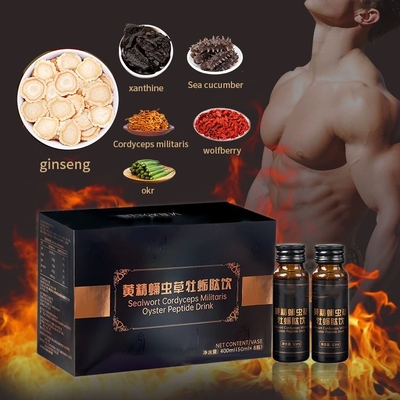 OEM LOGO Sealwort Cordyceps Militaris Oyster Peptide Drink بهبود استقامت مایع دهانی بهداشتی مردانه