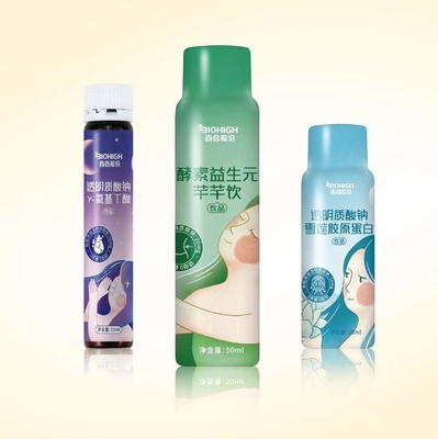 نوشیدنی کلاژن مایعات خوراکی قارچ سنجد ماده 30 میلی لیتری 50 میلی لیتری OEM شیشه پلی اتیلن