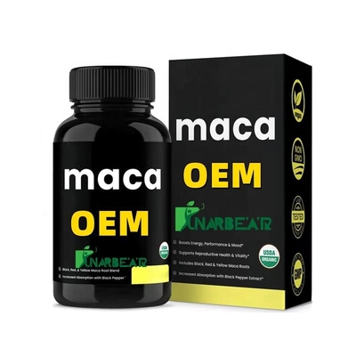 قرص ماکا سیاه OEM محصولات بهداشتی مردانه پودر ماکا سیاه مردان از maca ultimate plus استفاده می کنند